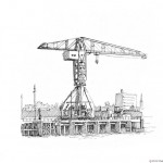 Illustrations jardins nantais - Ile de Nantes - La grue grise
